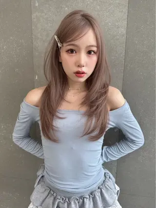 セミロング カラー Lond  ulu所属・ハセ/韓国ヘア / lond uluのヘアスタイル