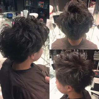 ショート カラー パーマ メンズ Eir-LUXE-所属・Eir-LUXE- 代表　鈴木翔平のヘアスタイル