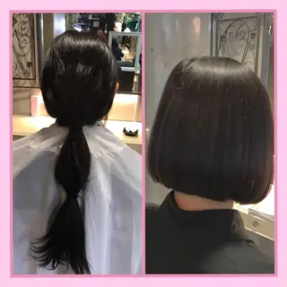 ミディアム SHIN/レイヤー カット×クロスパーマのヘアスタイル