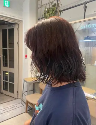 ミディアム カラー パーマ miyu 透明感カラー/パーマのヘアスタイル