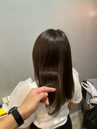 ミディアム 渡辺俊介 暗髪カラー /美髪矯正/髪質改善のヘアスタイル