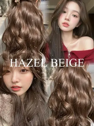 ミディアム カラー 木屋元一/透明感 /前髪/韓国ヘアのヘアスタイル