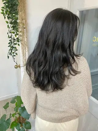 ロング カラー ブリーチなしで透け感 暖色カラーボブaoiのヘアスタイル