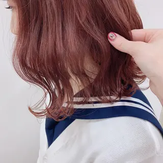 ミディアム カラー 暖色専門美容師🎀 お客様満足度◎のヘアスタイル