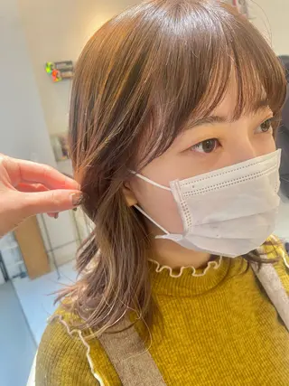 ミディアム カラー 安永 涼のヘアスタイル