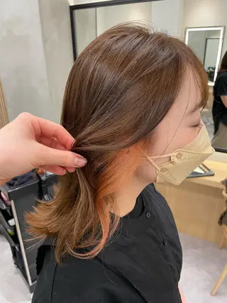 ミディアム カラー パーマ ヘアアレンジ レイヤー縮毛矯正 ささきすずね💗のヘアスタイル