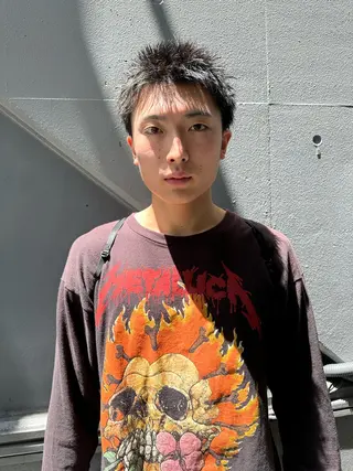 ショート メンズ Rei/ 縮毛矯正/ ハイライトカラー募集のヘアスタイル