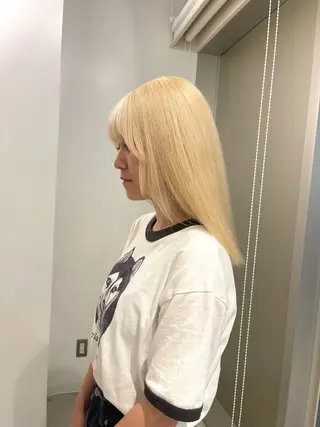 セミロング カラー 店長　MANAMI ／ブリーチ／骨格ボブのヘアスタイル