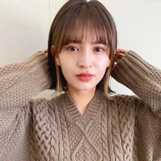 ショート カラー 🌱小顔ヘア/ボブ ミディアム/双葉🌱のヘアスタイル