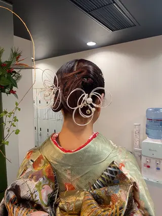 ミディアム ヘアアレンジ 暖色カラー /ヘアアレンジ/花鈴のヘアスタイル