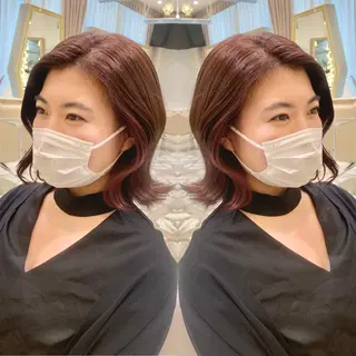 ミディアム カラー パーマ ヘアアレンジ メンズ キッズ ネイル マツエク・マツパ アイブロウ 《褒められる》 透明感カラー/小嶋のヘアスタイル