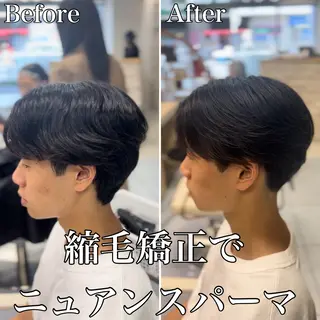 ショート パーマ メンズ 🔮メンズ縮毛矯正 毛流れパーマ💎竹永のヘアスタイル