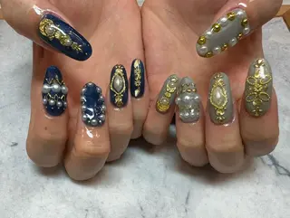 ネイル ネイルリボン 受付スタッフのネイルデザイン