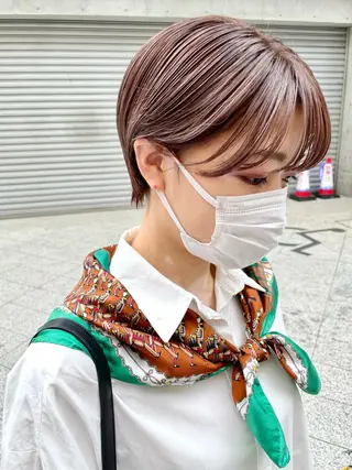 ショート カラー 👩🏻ボブ/ 髪質改善ダブルカラーのヘアスタイル