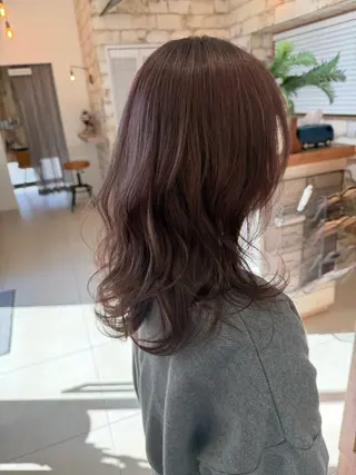 セミロング カラー ヘアアレンジ 鴻巣 百夏のヘアスタイル