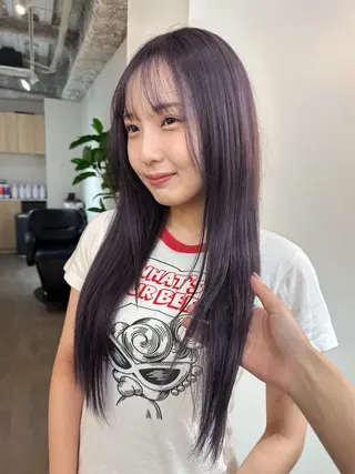 ロング カラー レイヤー/顔周り /いいぬまみかのヘアスタイル