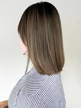 ミディアム パーマ カラー ヘアアレンジ ITbyALBUM 中野店のヘアスタイル