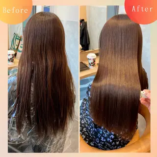 ロング 自然で柔らかい縮毛 矯正✨松尾郁哉のヘアスタイル