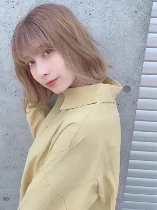 ミディアム カラー パーマ ヘアアレンジ 【公式】amble luxe池袋東口🩷のヘアスタイル
