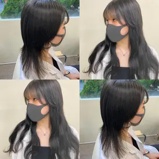 ロング エクステ ハイトーン 💭黒崎ハルカのヘアスタイル