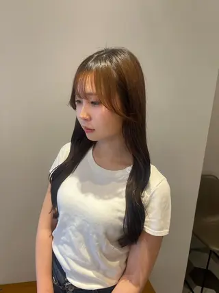 ロング 暖色/顔周り /ヘアメ/あつはのヘアスタイル