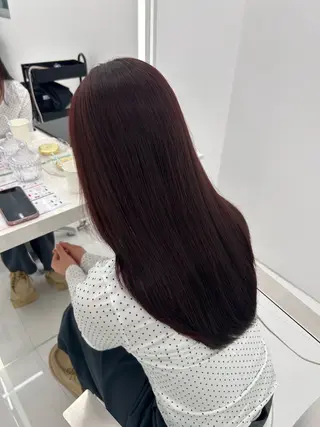 ロング カラー 前髪/顔周り/透明感 艶カラーとどさんのヘアスタイル