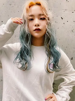 ロング カラー 🧡色落ちまで2度綺 麗なカラー🧡ヨシキのヘアスタイル