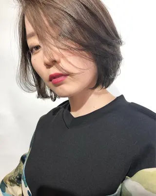 ショート カラー パーマ ヘアアレンジ メンズ キッズ ネイル マツエク・マツパ 韓国風×透明感カラー 髪質改善オタベシンヤのヘアスタイル