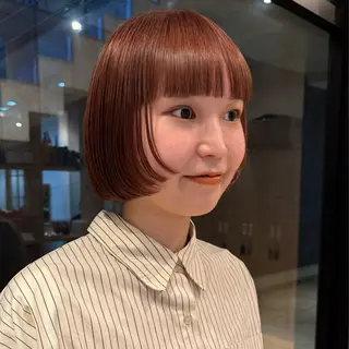 ショート カラー ボブ/レイヤー/ニュ アンスパーマ/小夏のヘアスタイル