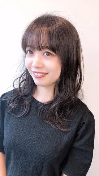 セミロング パーマ 韓国ヘア♡おくれ毛♡ ボブ♡sayakaのヘアスタイル