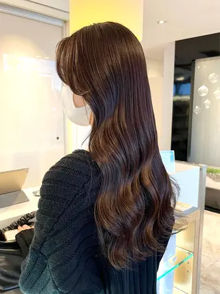 ロング 名竹聖治/透明感 カラー/縮毛矯正のヘアスタイル