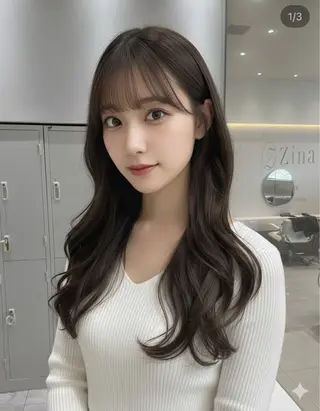 ロング 👑人気韓国ヘア👑 髪質改善Zina真鍋のヘアスタイル