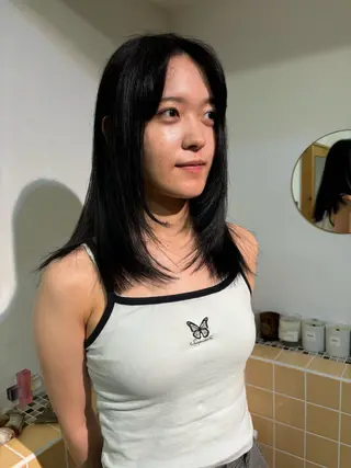 セミロング カラー sakura🌸 レイヤー/韓国ヘアのヘアスタイル