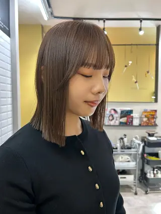 ミディアム カラー hub hair レイヤー/透明感のヘアスタイル