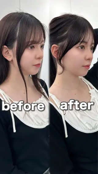 セミロング 前髪顔まわりカット 🌈中村海聖のヘアスタイル