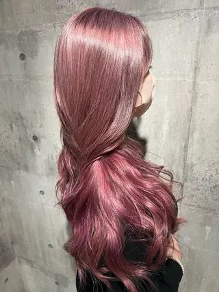 セミロング カラー mimiiy梅田 中崎町ハイトーンのヘアスタイル