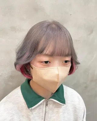 ショート カラー ヘアアレンジ 【ピンク/韓国ヘア/ ヘアセット】亜海のヘアスタイル