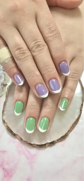 ミディアム カラー キッズ ネイル マツエク・マツパ 💎ビューティサロン 湘南　RIRAN💎のネイルデザイン