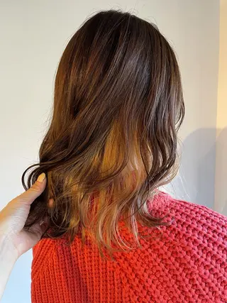 セミロング カラー ヘアアレンジ マツエク・マツパ 透明感カラー/推しカ ラー☁️JURAのヘアスタイル