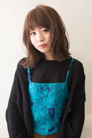 ミディアム カラー 千葉 慎也のヘアスタイル