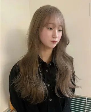 セミロング カラー ヘアアレンジ 縮毛矯正ブリーチ/ ベージュmamiのヘアスタイル