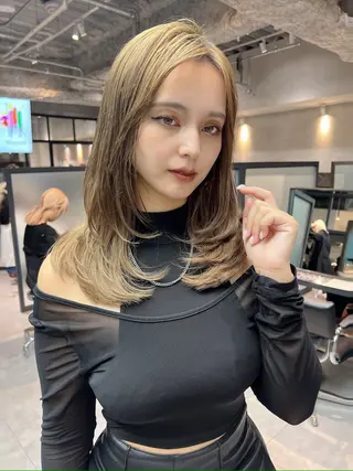 セミロング 銀座/韓国/ワンホン 🤍艶髪🖤nahoのヘアスタイル