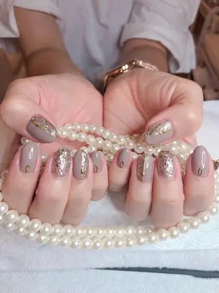 セミロング ネイル 長さ出し専門 nynaのネイルデザイン