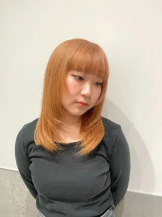 セミロング GO TODAY SHAiRE SALON 原宿本店所属・REINA/ブリーチ /ハイトーン/原宿のヘアスタイル