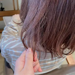 ミディアム カラー ヘアアレンジ なつき/艶ピンク/ girly hairのヘアスタイル