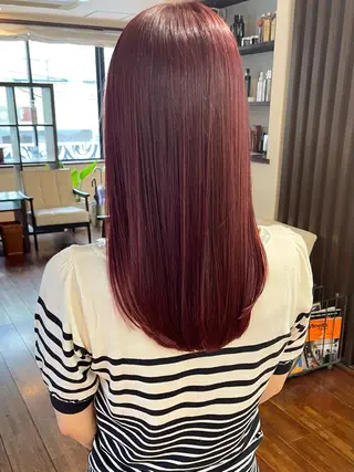 セミロング カラー 髪質改善ｶﾗｰ ｹｱﾌﾞﾘｰﾁ/ﾀﾑのヘアスタイル