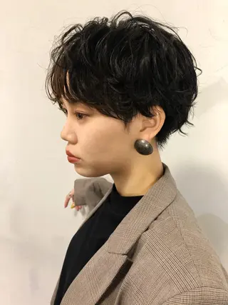 ショート パーマ 千葉 郁也のヘアスタイル