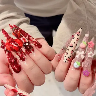 ネイル 🎀erika 長さだし💗モチ最高のネイルデザイン