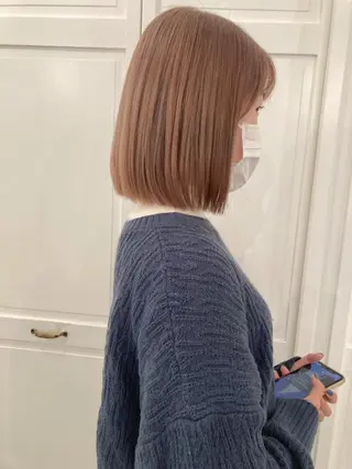 ミディアム カラー お洒落ベージュ🤎 代官山shibukiのヘアスタイル