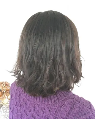 ミディアム カラー パーマ ヘアアレンジ エグチ アキラのヘアスタイル